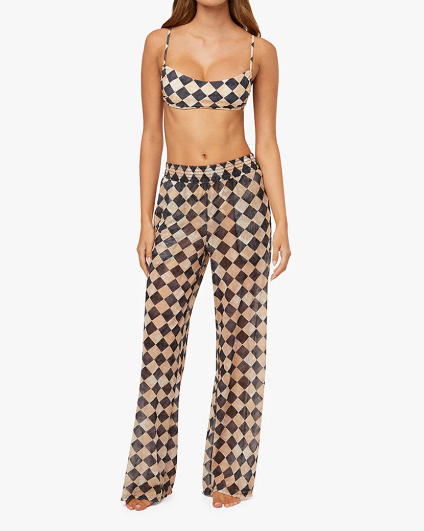 Smocked Pants | Pale Gold x Black - Image 4