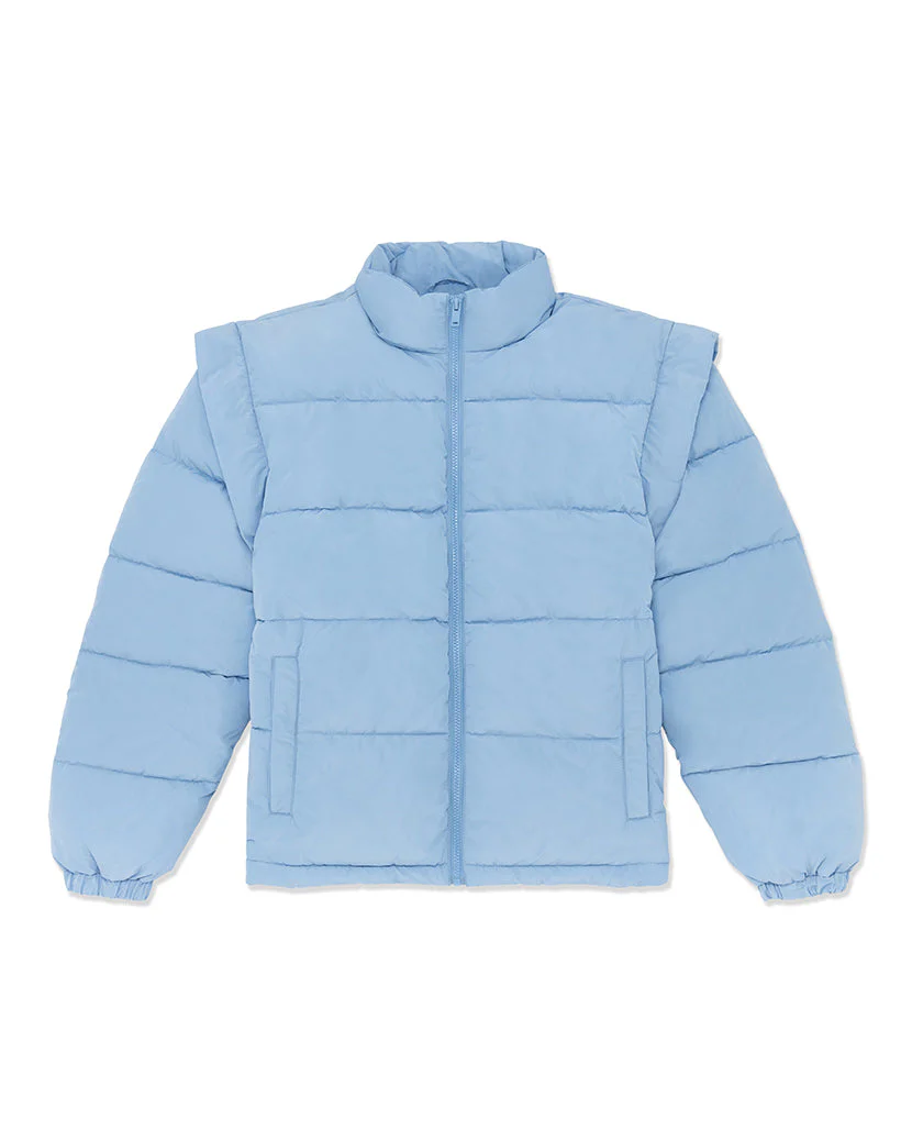 Snap Off Sleeve Nylon Puffer Jacket | Blue Bell - Image 2