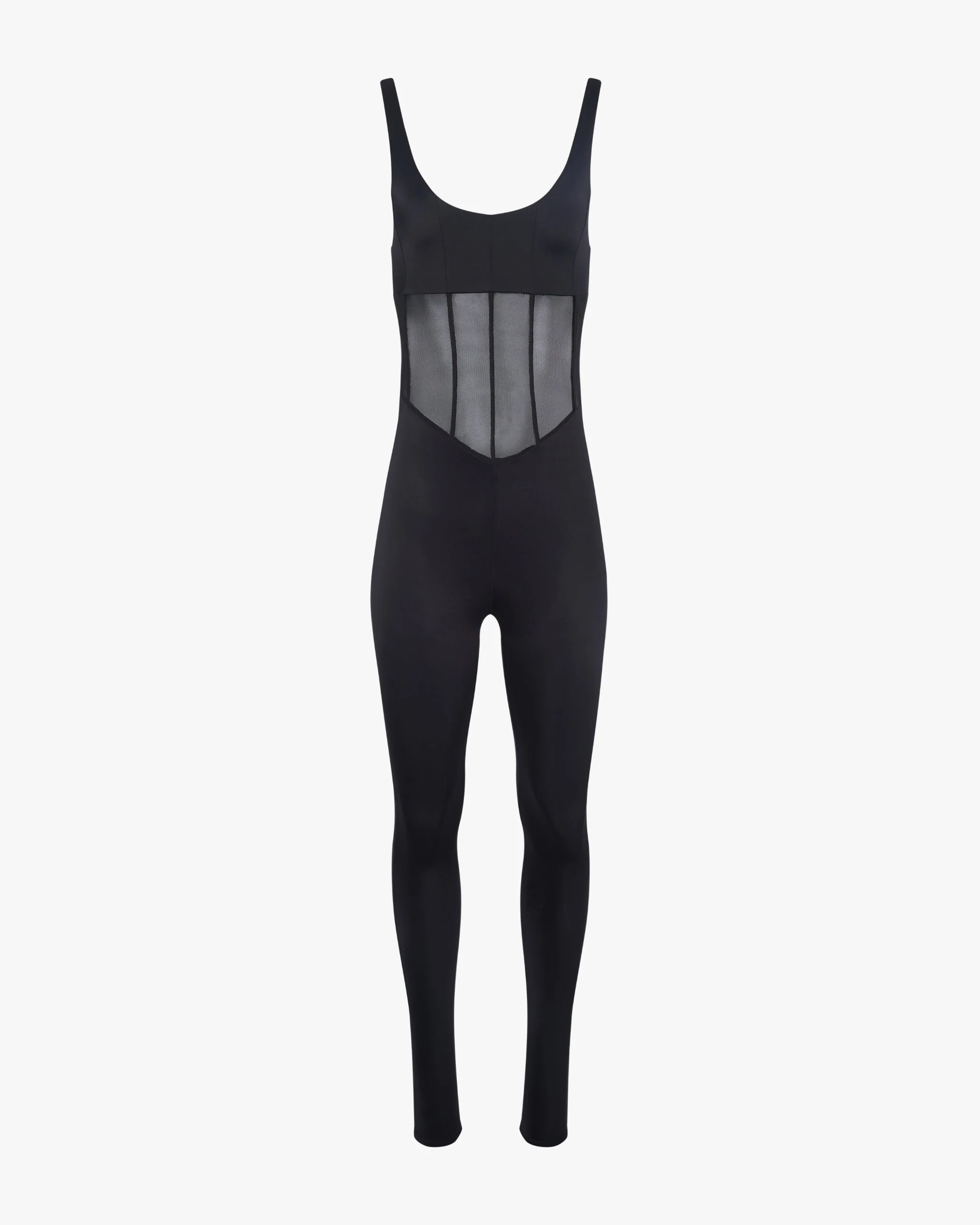 Spandex Sheer Panel Bodysuit | Black - Image 3
