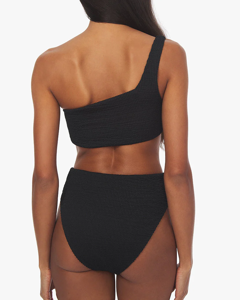 Spongie Seersucker Bikini Bottom | Black - Image 3