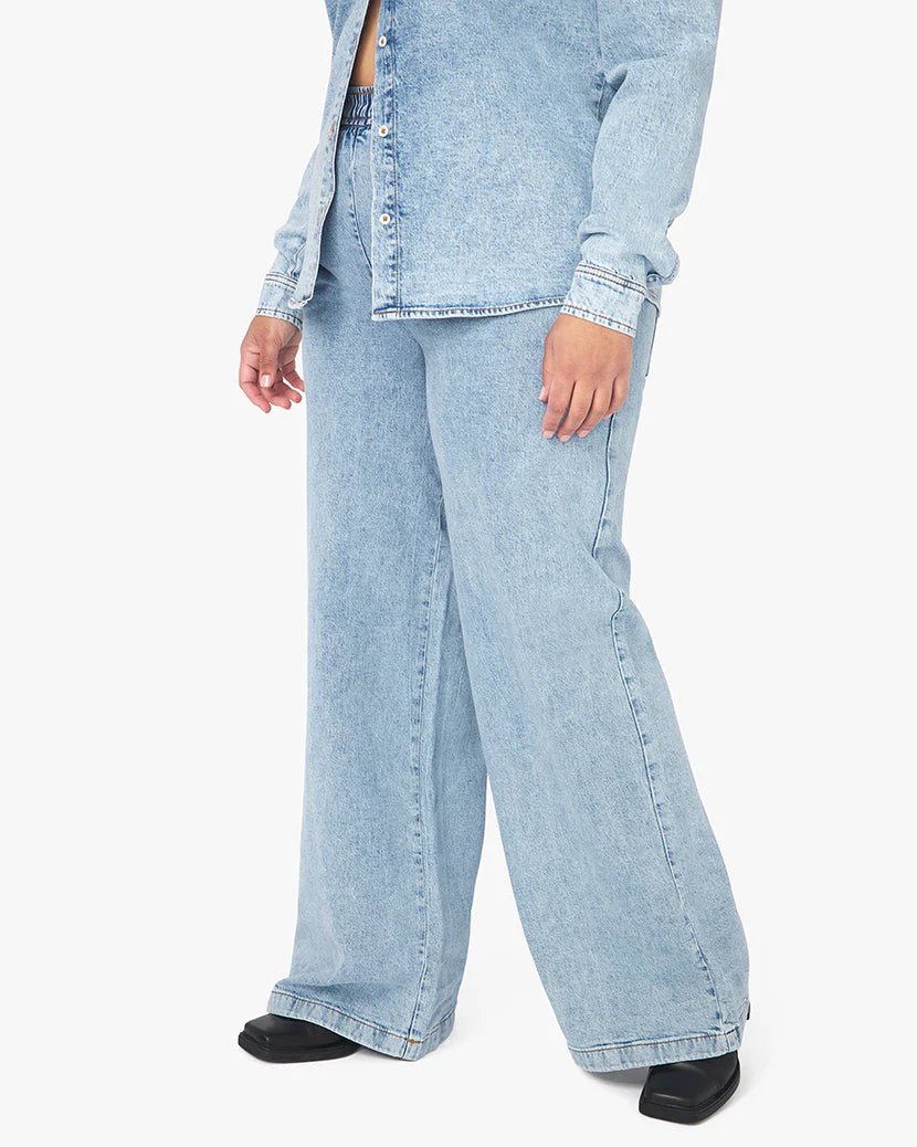 Straight Leg Indigo Denim Pull On Jean | Light Rustic - Image 4