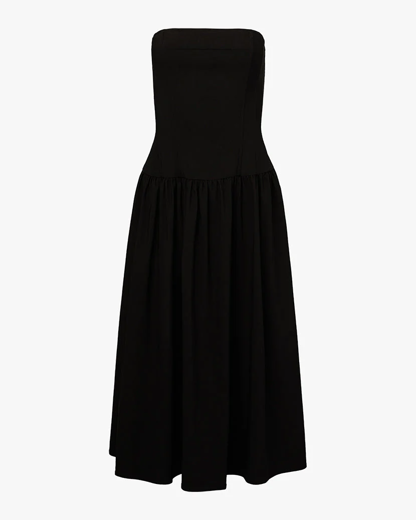 Strapless Corset Midi Dress | Black - Image 2