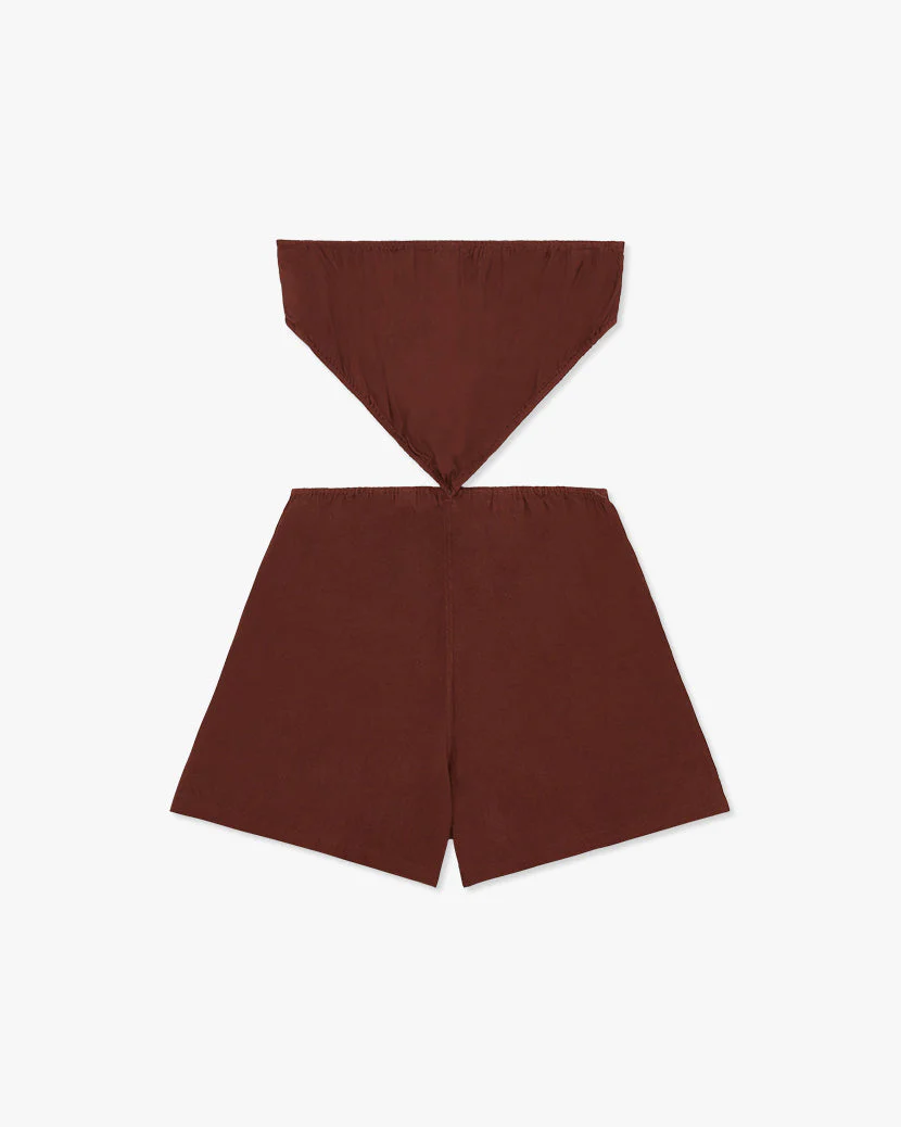 Strapless Cutout Romper | Brown - Image 2