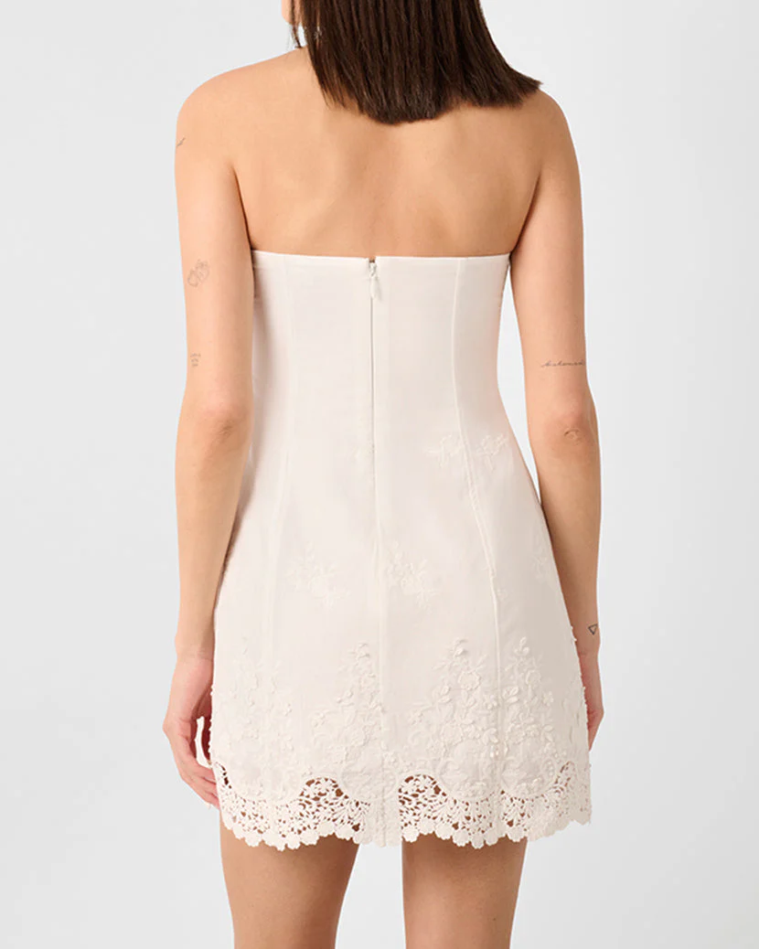 Strapless Peplum Mini Dress | Ivory - Image 4