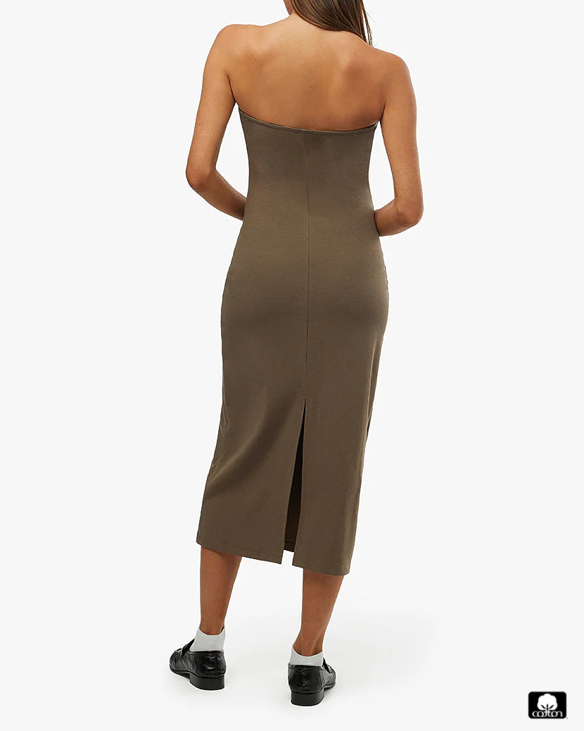 Strapless Tube Dress | Dark Sage - Image 5