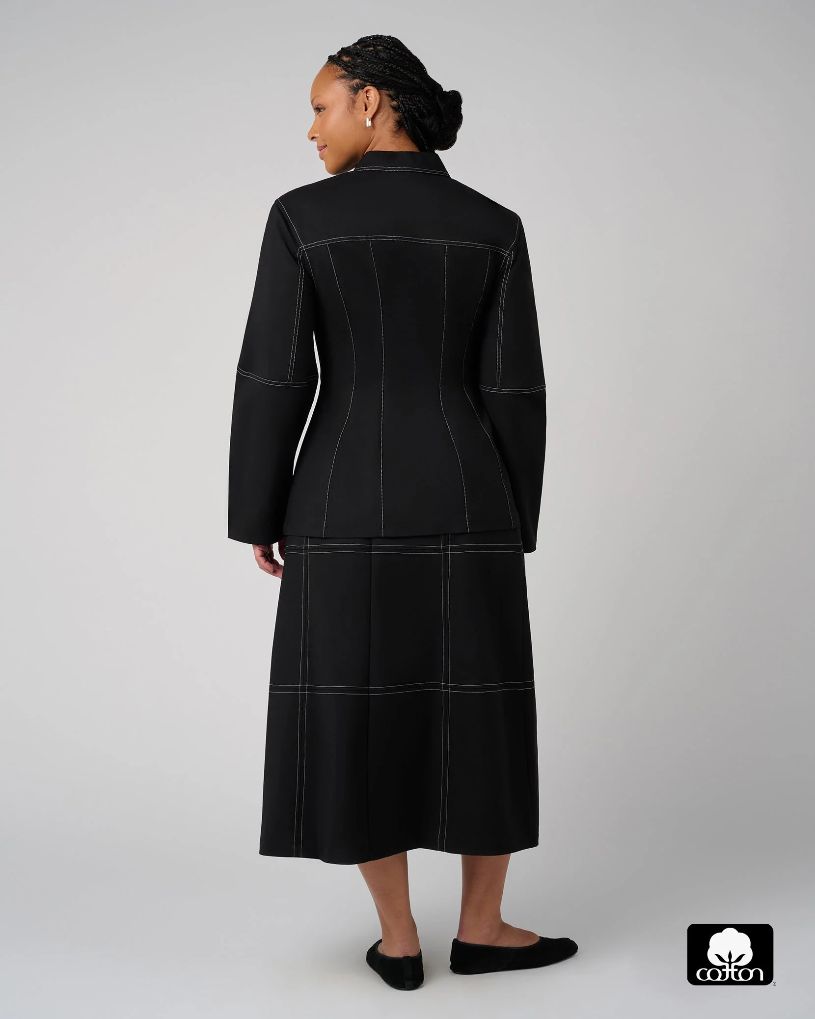 Structured Balloon Sleeve Shirt | Black - Image 7