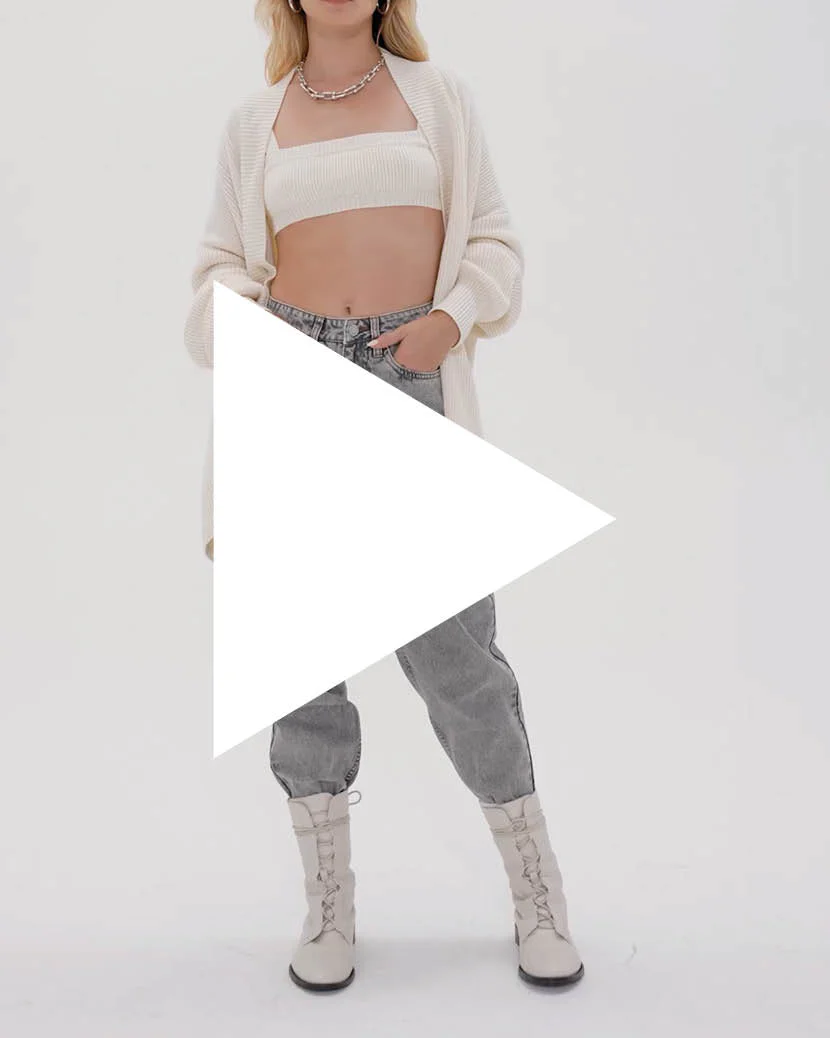 Sweater Pull On Bra | Ivory - Image 5