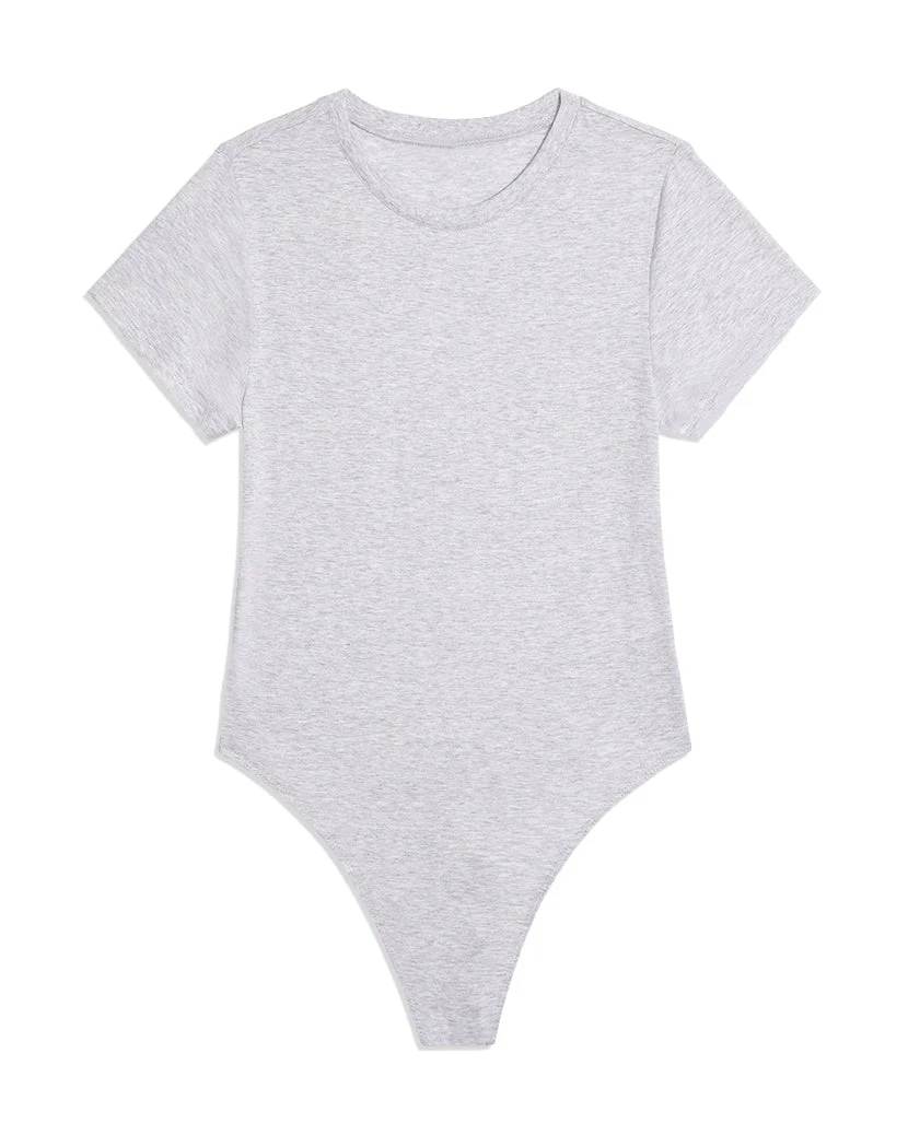T-Shirt Cotton Jersey Bodysuit | Light Heather Grey - Image 2