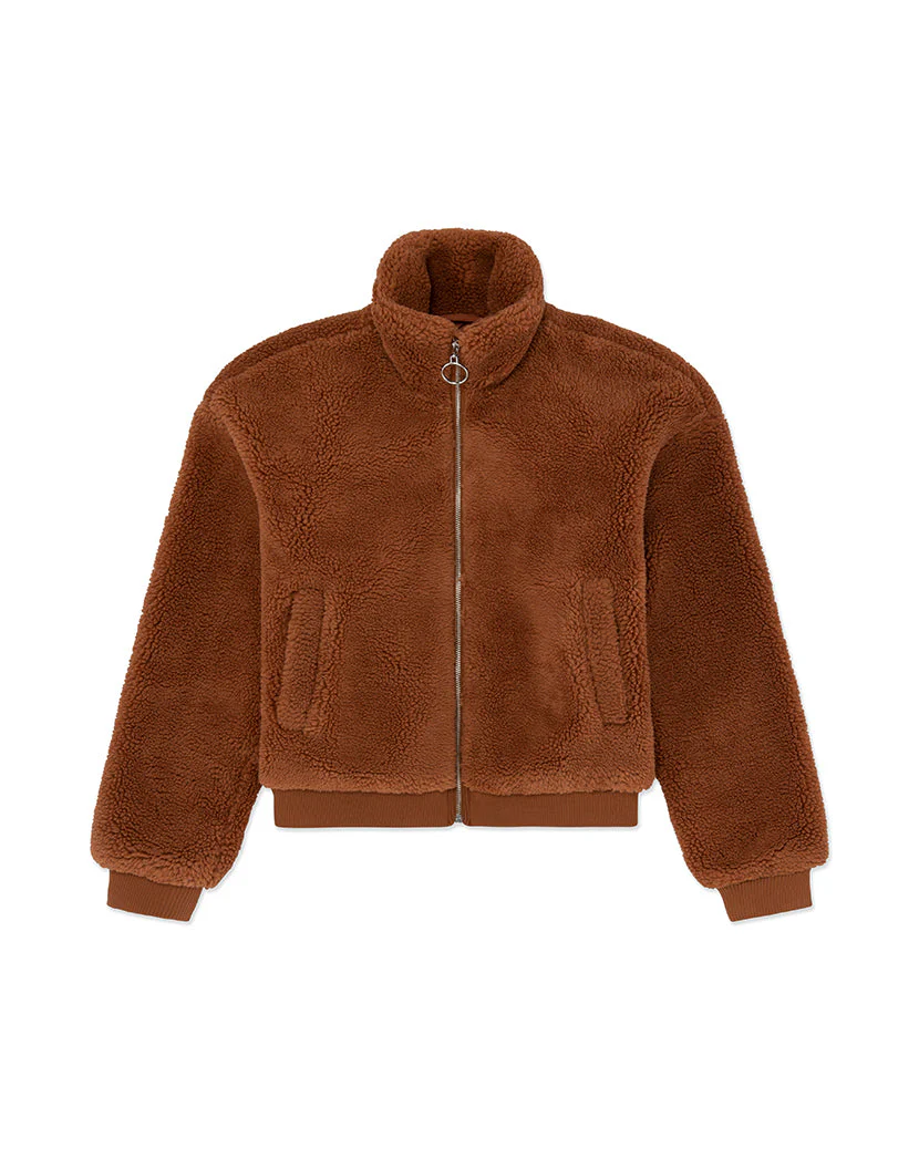 Teddy Sherpa Bomber Jacket | Copper - Image 2