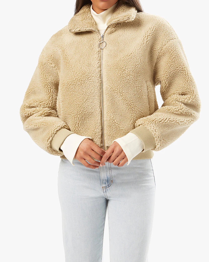 Teddy Sherpa Bomber Jacket | Oat