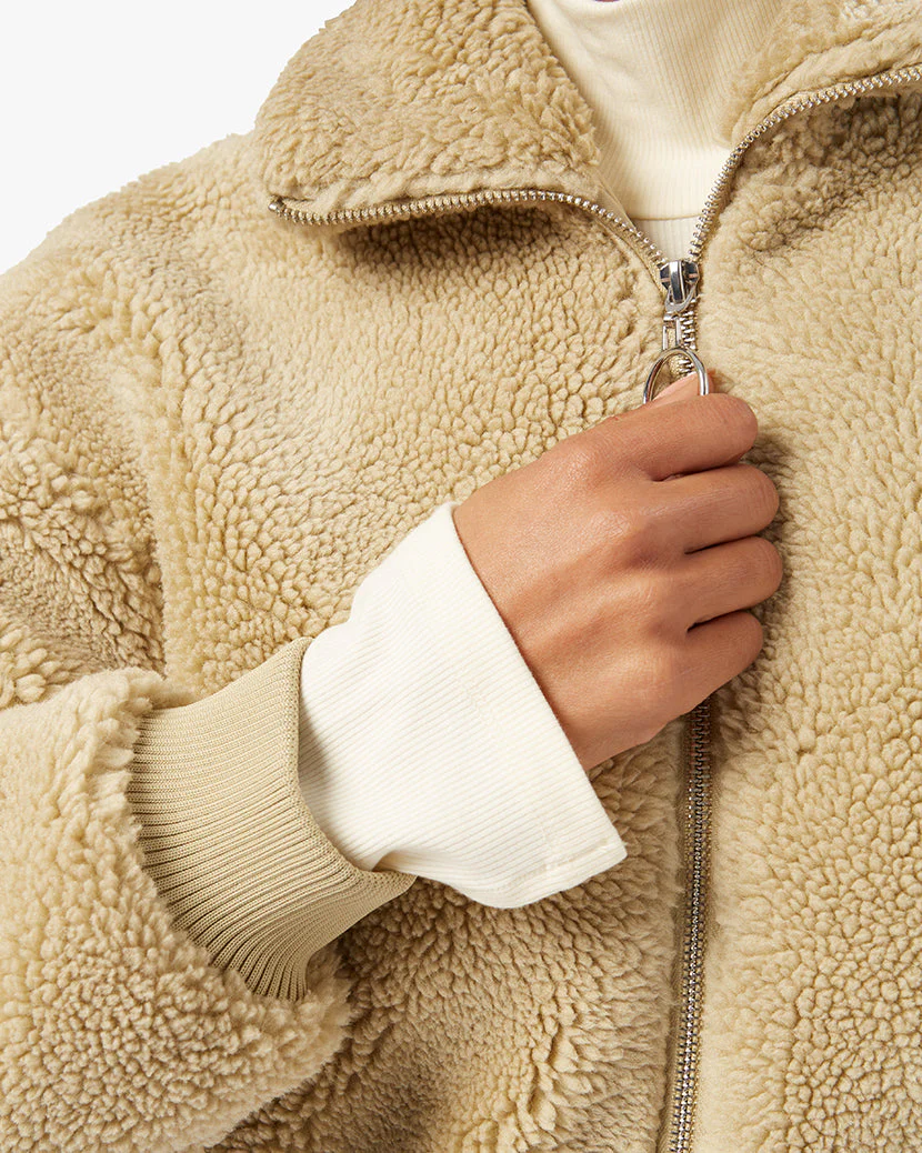 Teddy Sherpa Bomber Jacket | Oat - Image 5