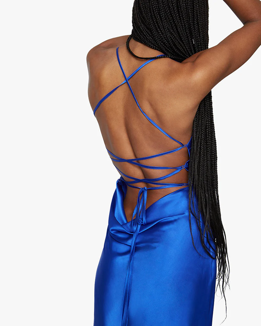 Tie Back Midi Dress | Matisse Blue - Image 4