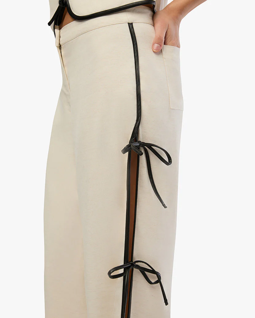 Tie Slit Pant | Ivory x Black - Image 4