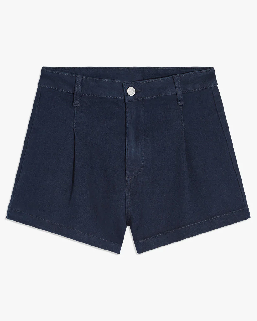 Trumpet Flare Stretch Denim Short | Indigo Rinse - Image 2