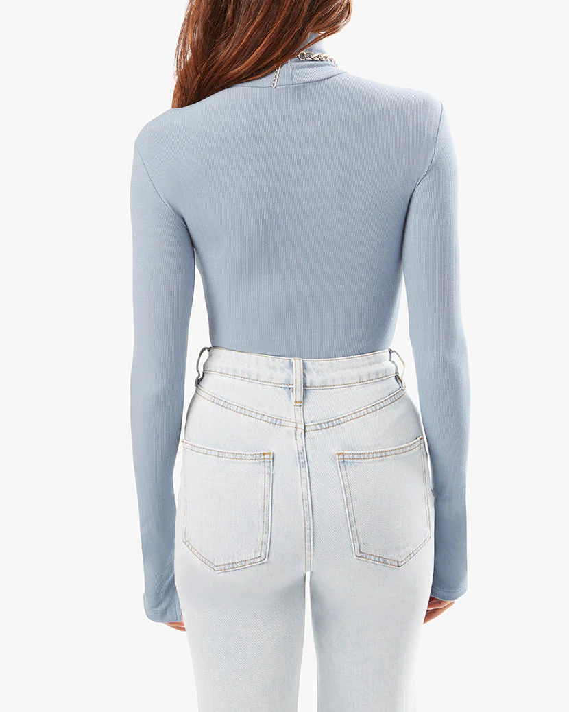 Turtle Neck Brushed Rib Bodysuit | Storm - Image 4