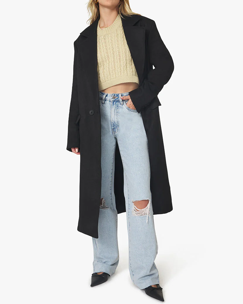 Twill Blazer Coat | Black - Image 4