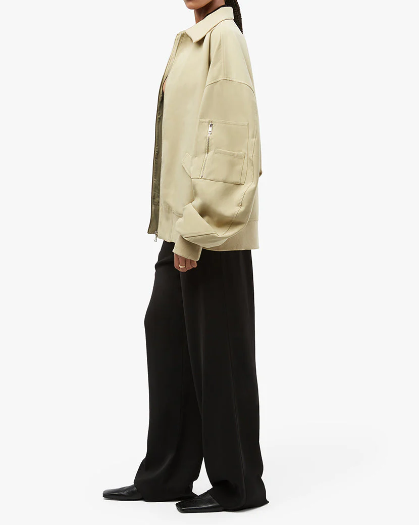 Twill Bomber Jacket | Oat - Image 4