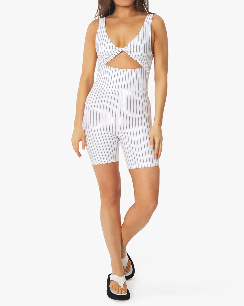 Twist Cutout Bodysuit Brushed Poly | Off White Black - Image 5