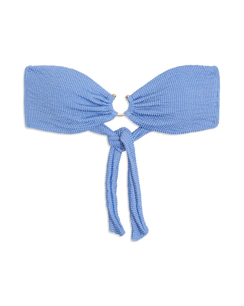 U-Ring Spongie Seersucker Bandeau Bikini Top | Blue Jean - Image 2