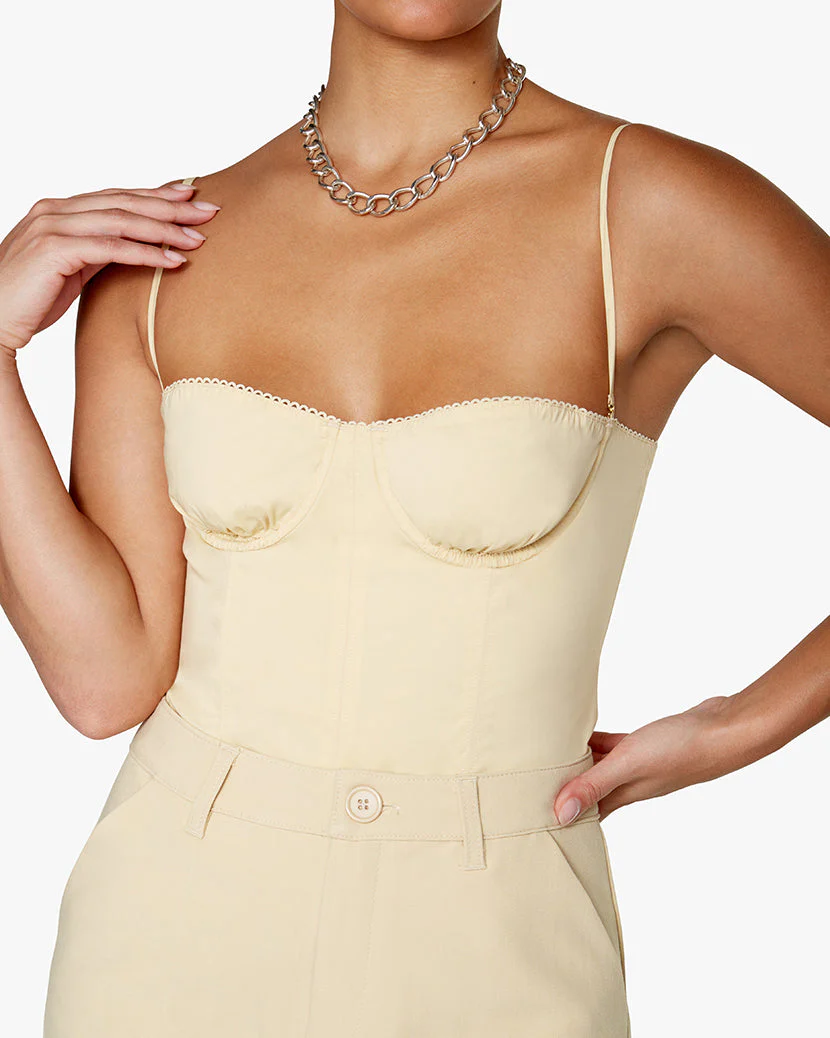 Underwire Poplin Corset | Taupe - Image 3