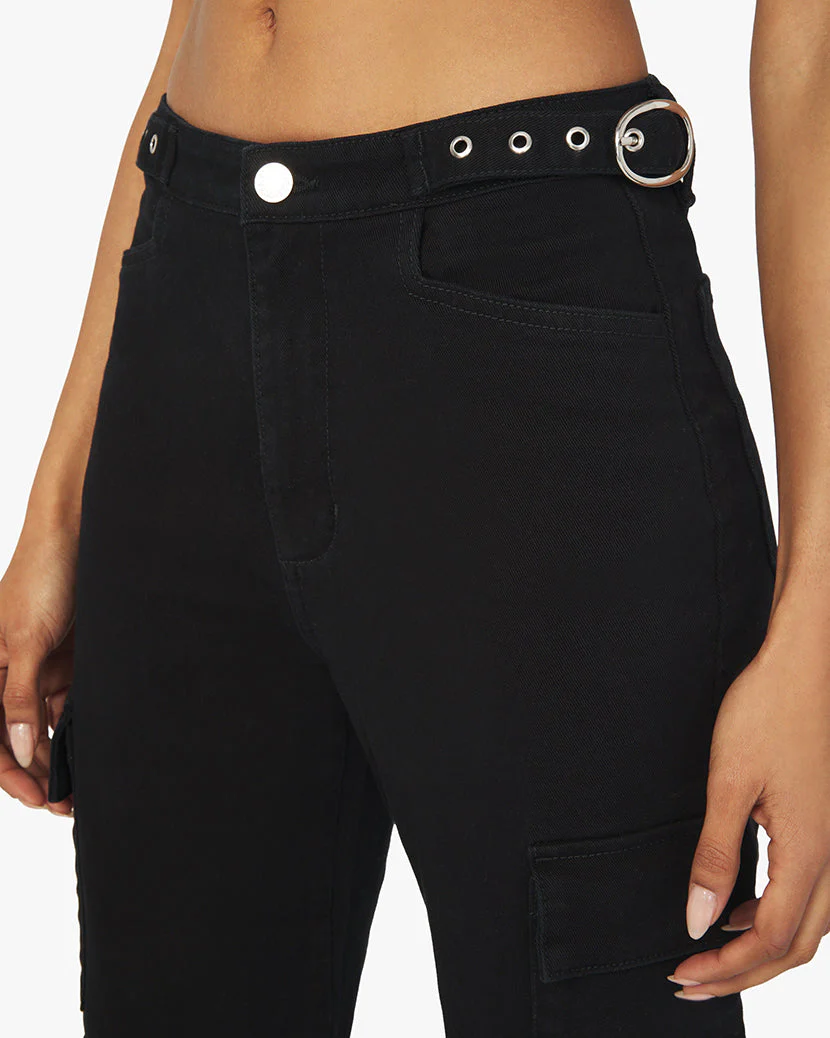 Utility Stretch Twill Denim Straight Jean | Black - Image 4