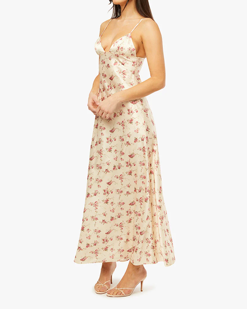 V Front Midi Dress | Antique White - Image 5