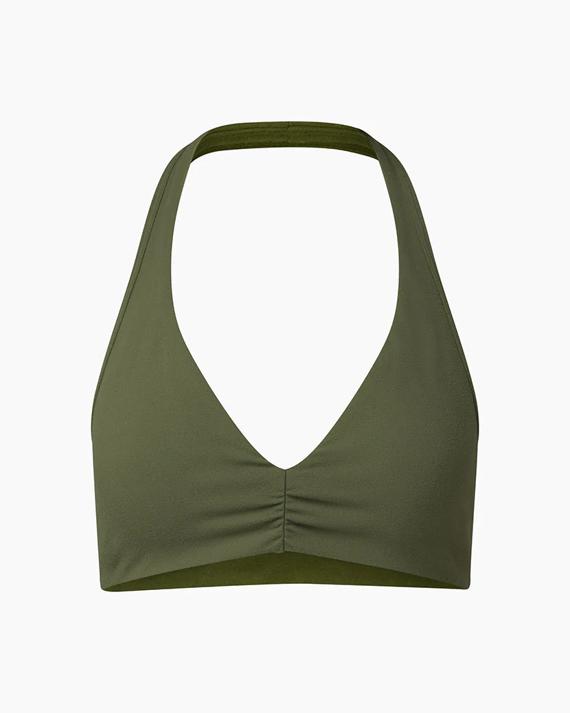 V-neck Halter Bra | Army Green - Image 2