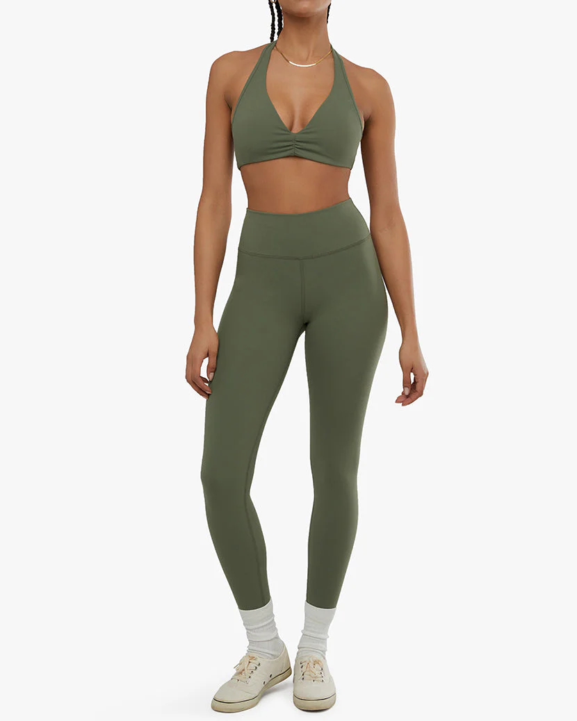V-neck Halter Bra | Army Green - Image 3