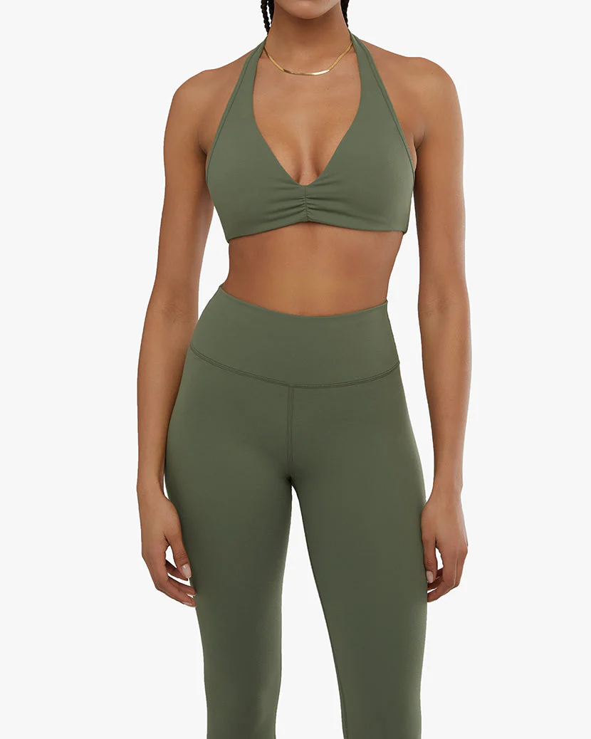 V-neck Halter Bra | Army Green - Image 4