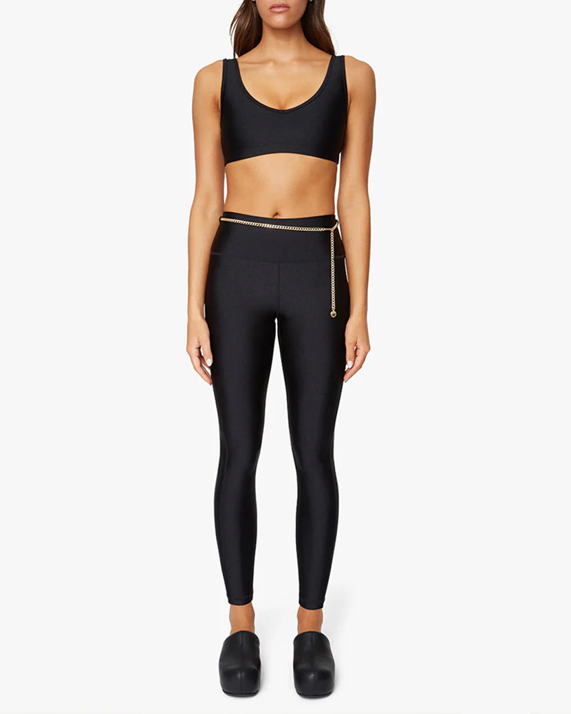 V-Neck Metallic Sports Bra | Black - Image 3