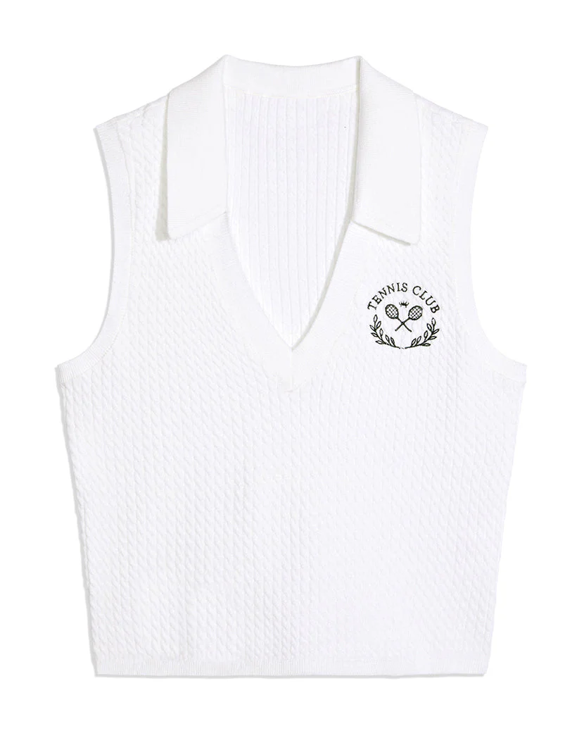 V-Neck Polo Tank | Optic White (V1) - Image 2