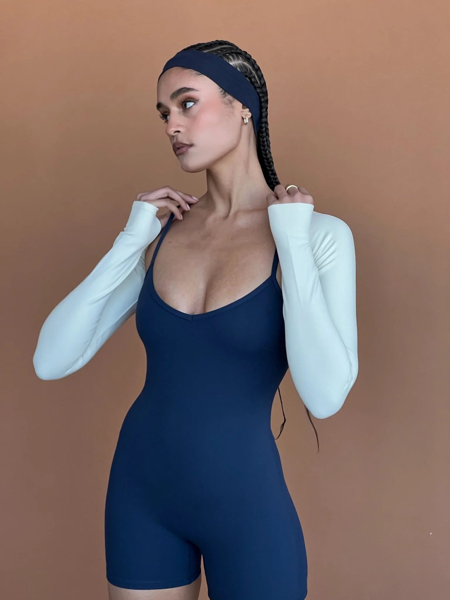 V-neck Romper | Navy - Image 2
