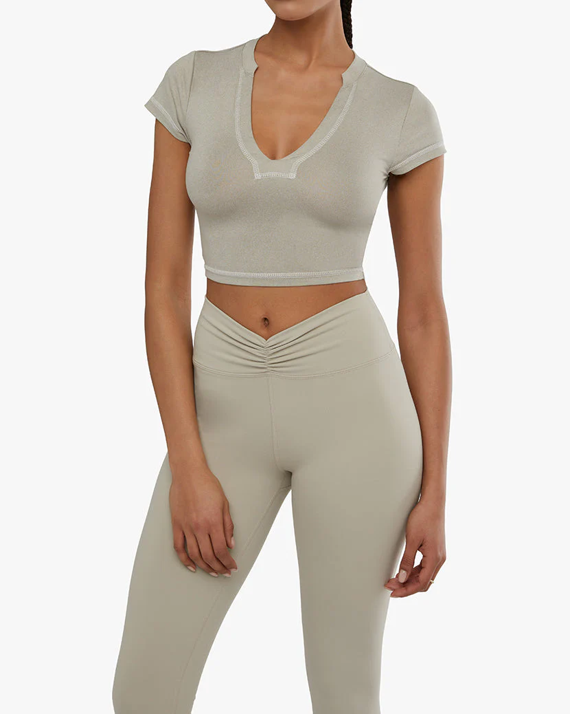V-neck Tee | Stone - Image 3