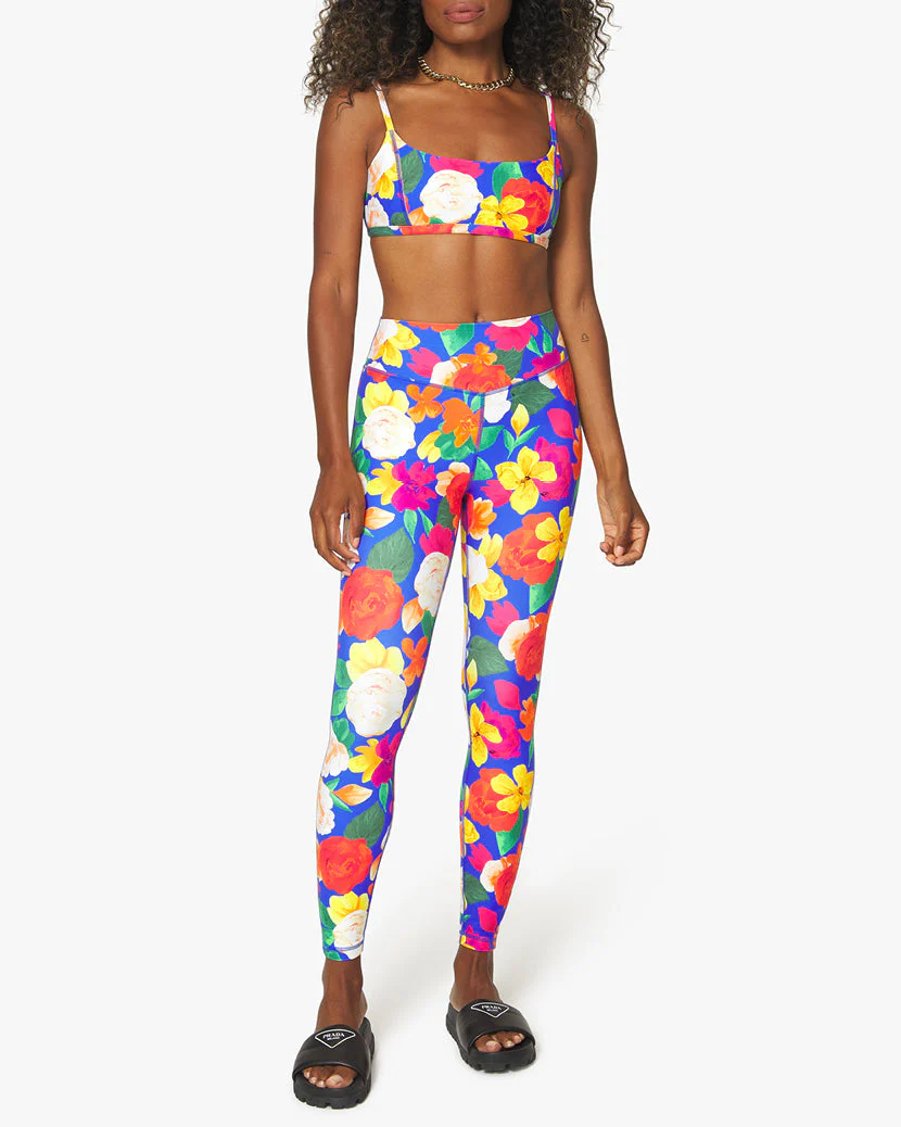 V-Shape Abstract Floral Leggings | Sapphire Multi - Image 5
