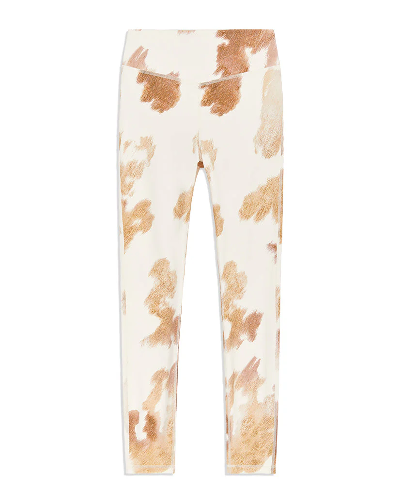 V-Shape Cowhide Leggings | Beige - Image 3