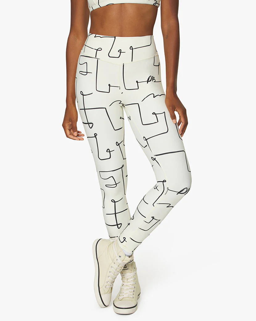 V-Shape Scribble Leggings | Off White Multi - Image 3