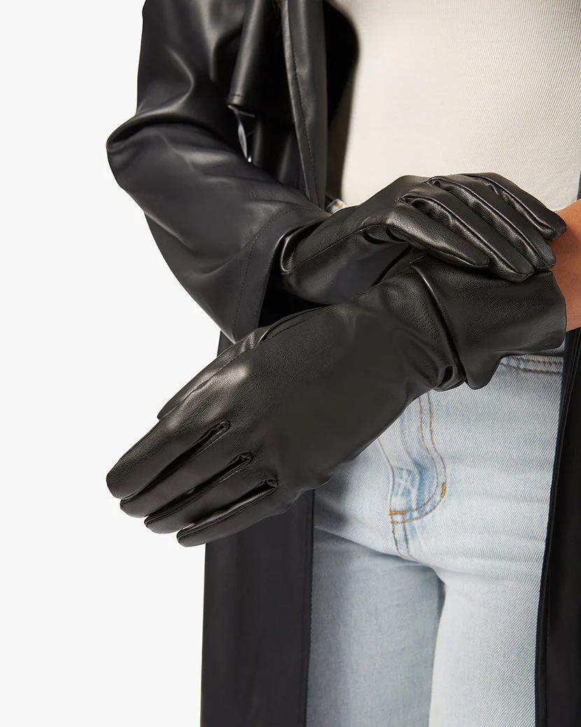 Vegan Leather Gloves | Black