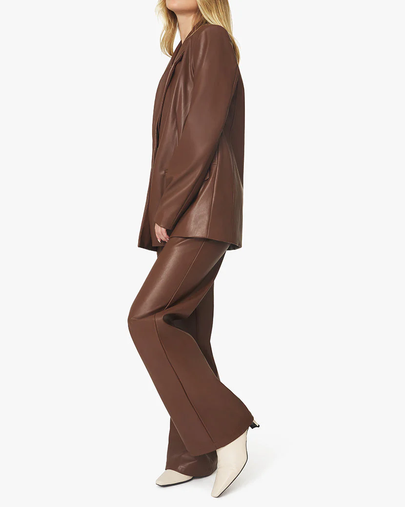 Vegan Leather High Rise Dad Pant | Cocoa Brown - Image 6