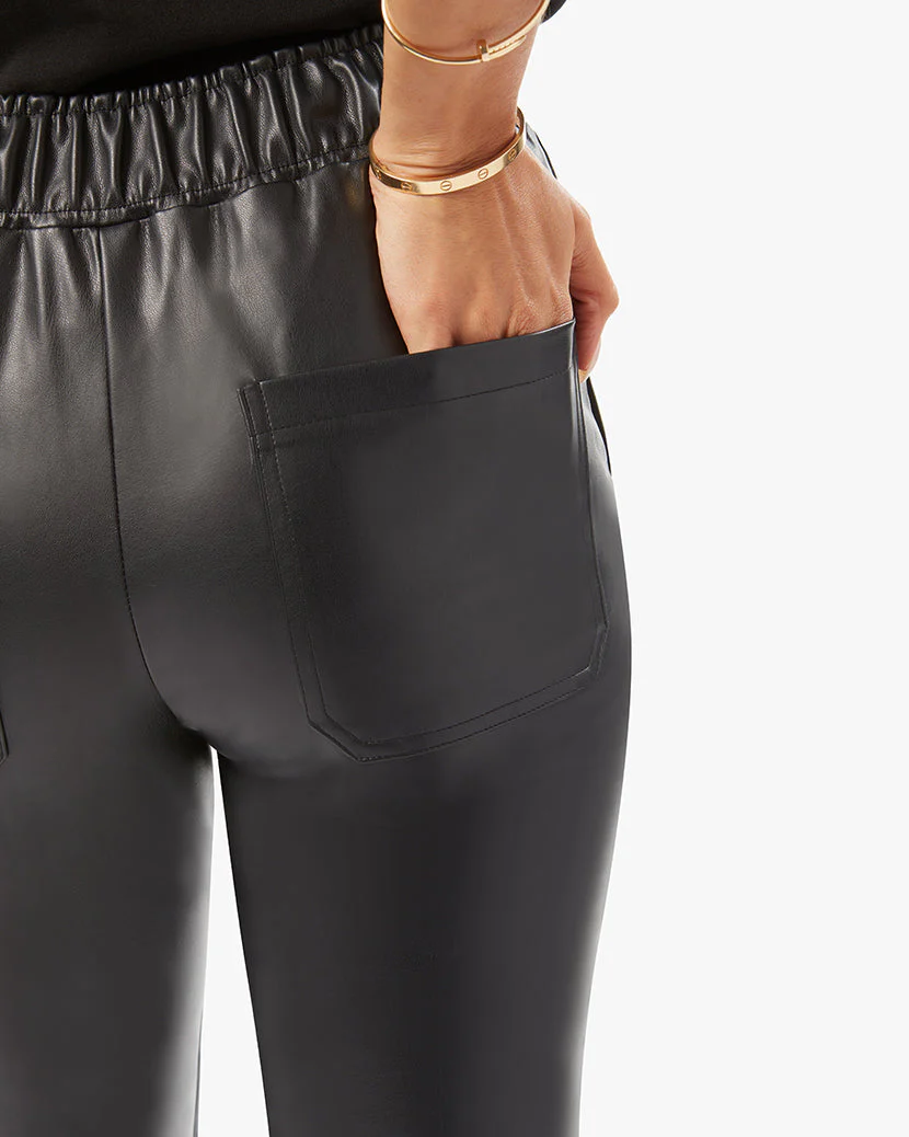 Vegan Leather Jogger | Black - Image 3