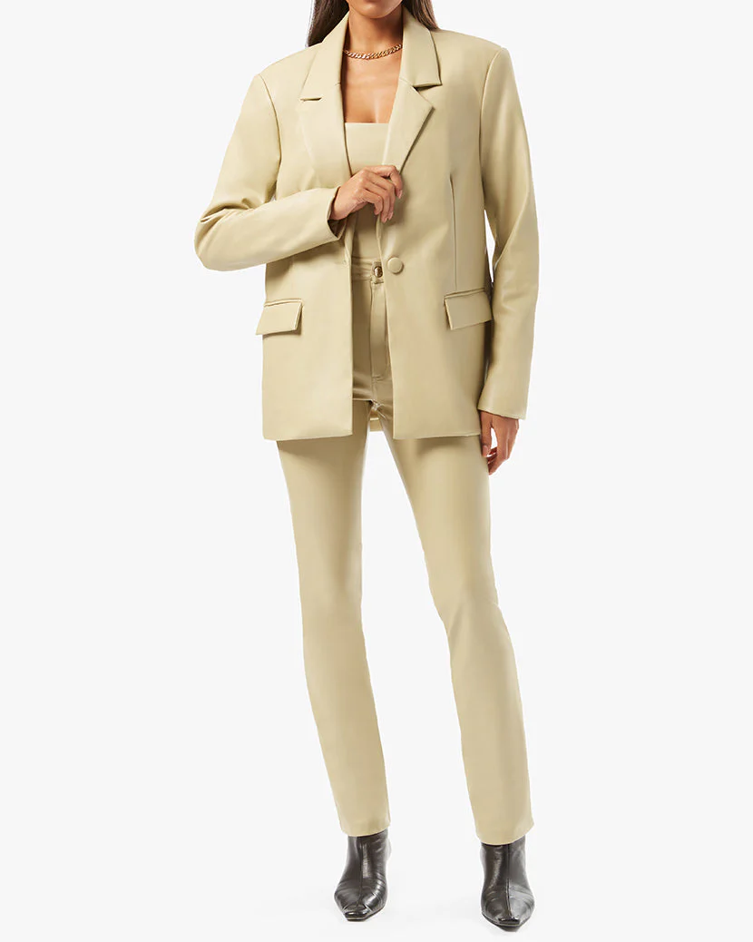Vegan Leather Kick Flare Pant | Oat - Image 5