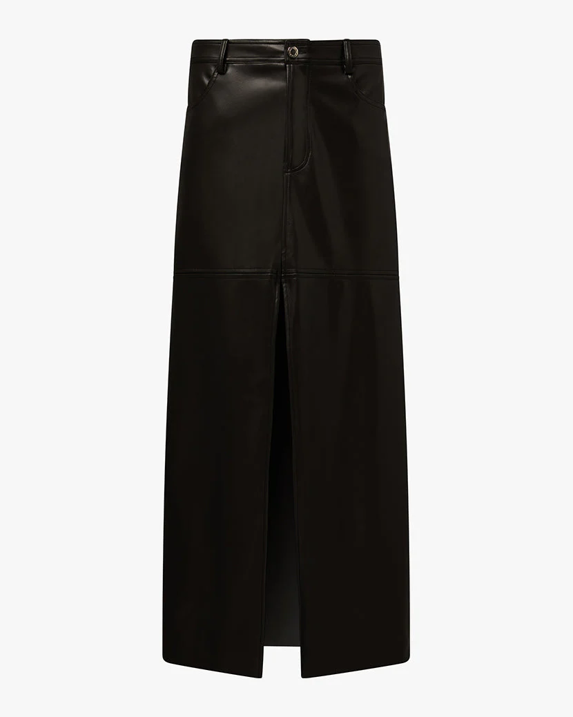 Vegan Leather Maxi Skirt | Black - Image 2