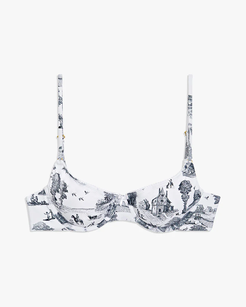 Vintage Bra Top | Vintage Toile Black - Image 2