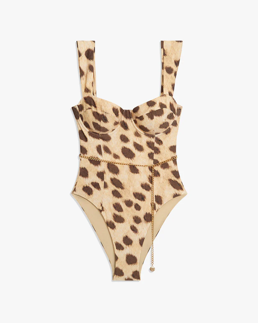 Vintage Danielle One Piece | Leopard Tan - Image 2