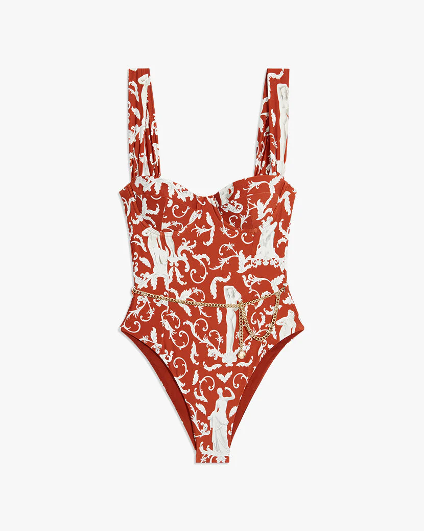 Vintage Danielle Statues One Piece | Rust Multi
