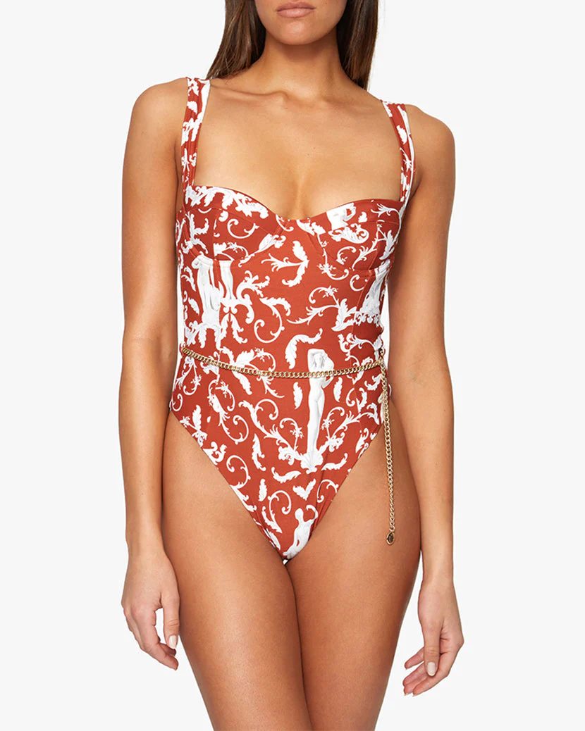 Vintage Danielle Statues One Piece | Rust Multi - Image 3