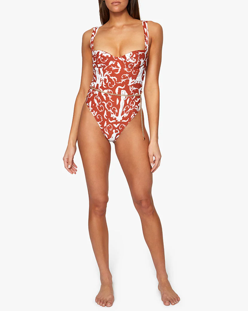 Vintage Danielle Statues One Piece | Rust Multi - Image 4