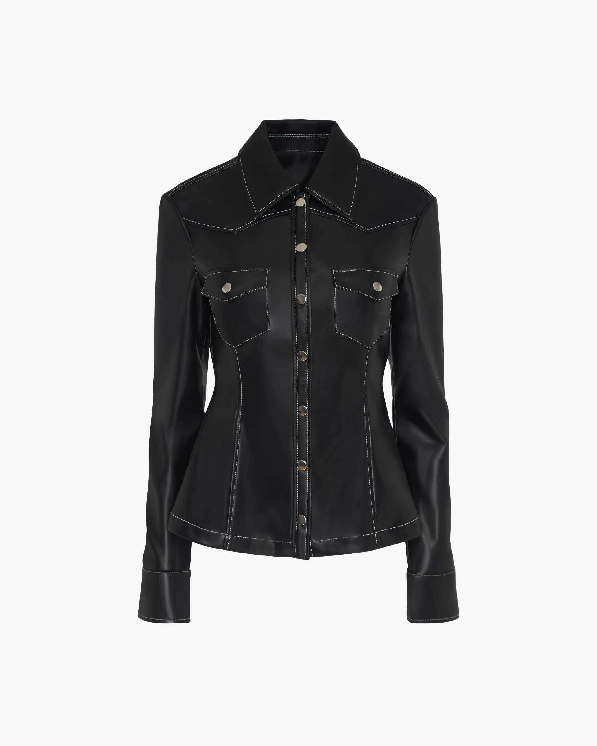 Western Button Up Top | Black - Image 3