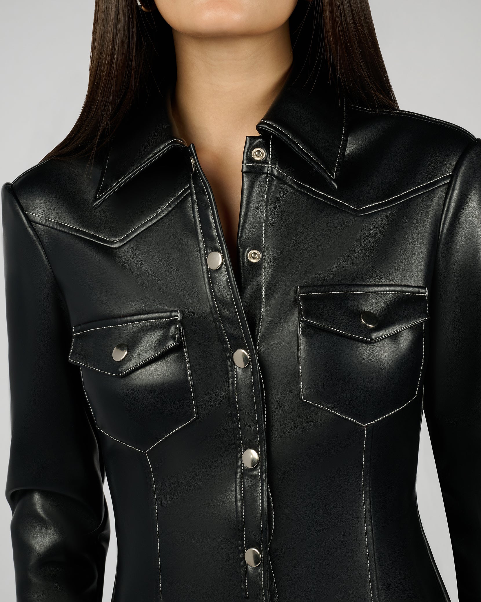 Western Button Up Top | Black - Image 5