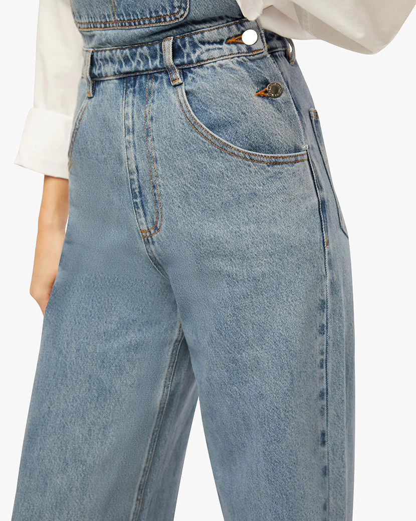 Wide Leg Denim Overall | Denim Blue - Image 4