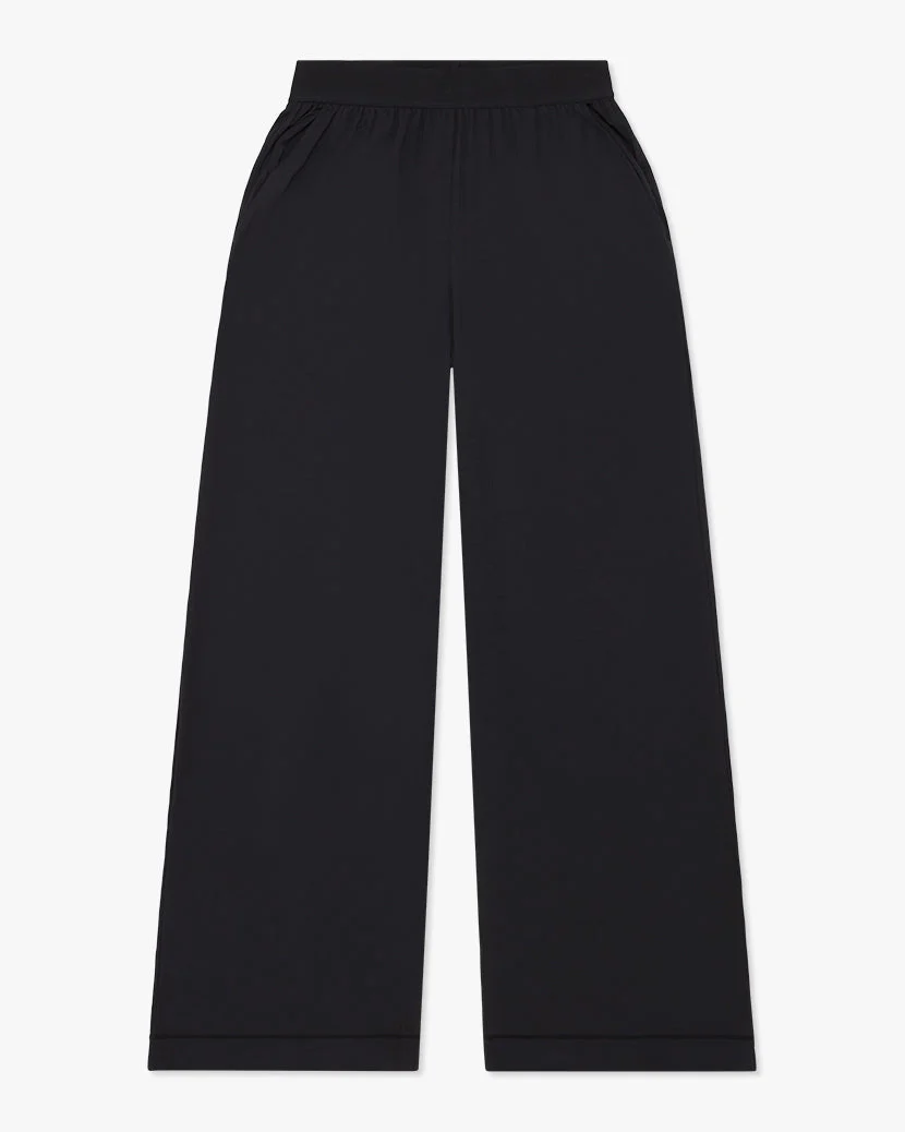 Wide Leg Jersey Pant | Black - Image 2